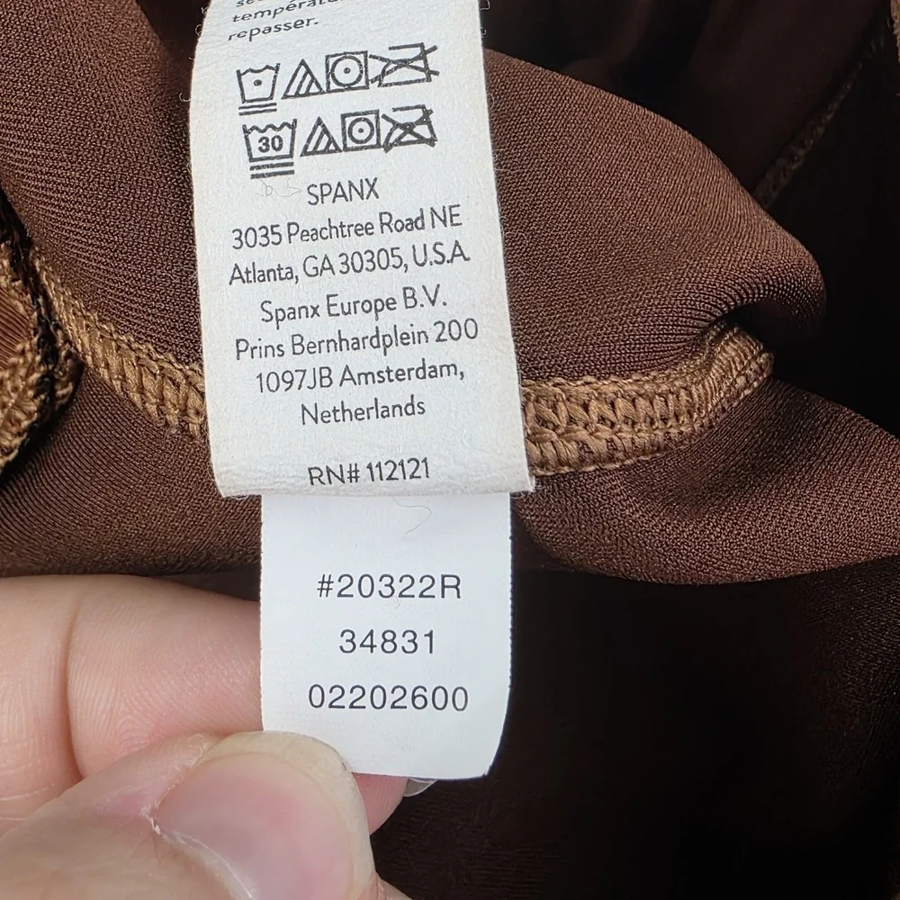 Spanx Pants Womens Size XL Brown Faux Suede Leggings 20322R